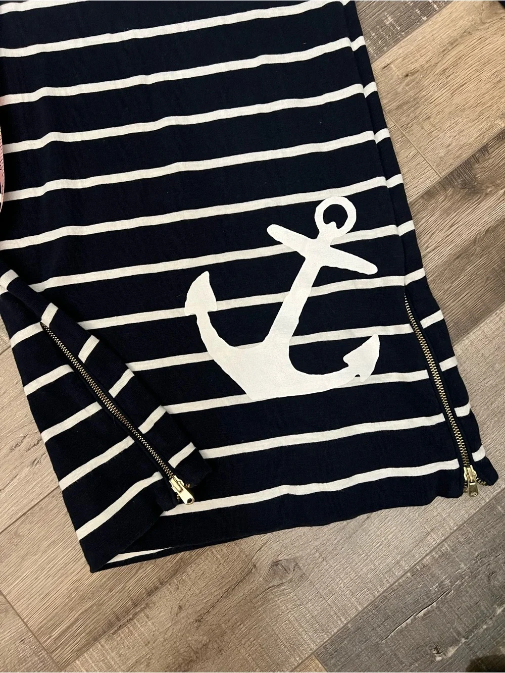 J. Crew Navy & white stripes dress with anchor Detail 100% cotton sz XXS likenew